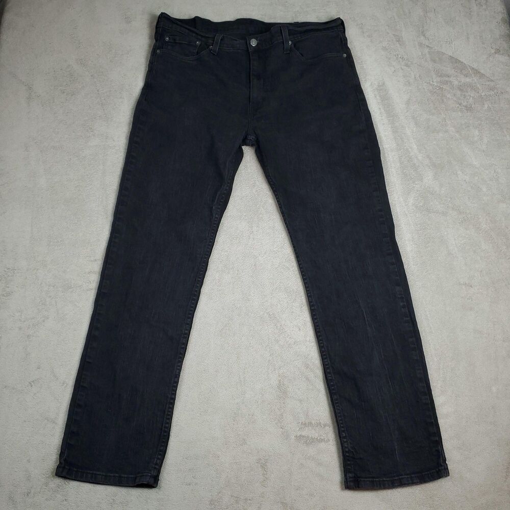 Levis 514 Jeans Mens 38x30 Black Straight Leg Stretch Denim Pants